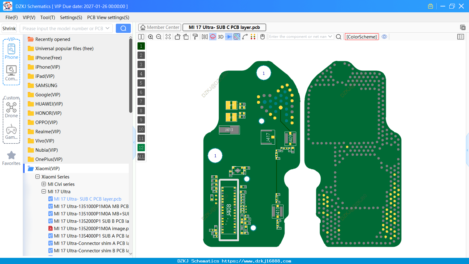 Xiaomi MI 17 Ultra- SUB C PCB Layer